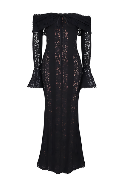 Lace Off-Shoulder Maxi Dress