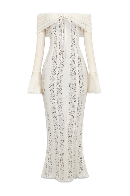 Lace Off-Shoulder Maxi Dress