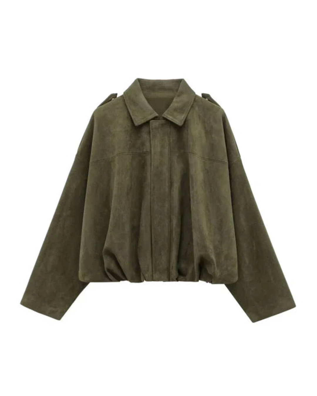 | Faux suede bomber jacket