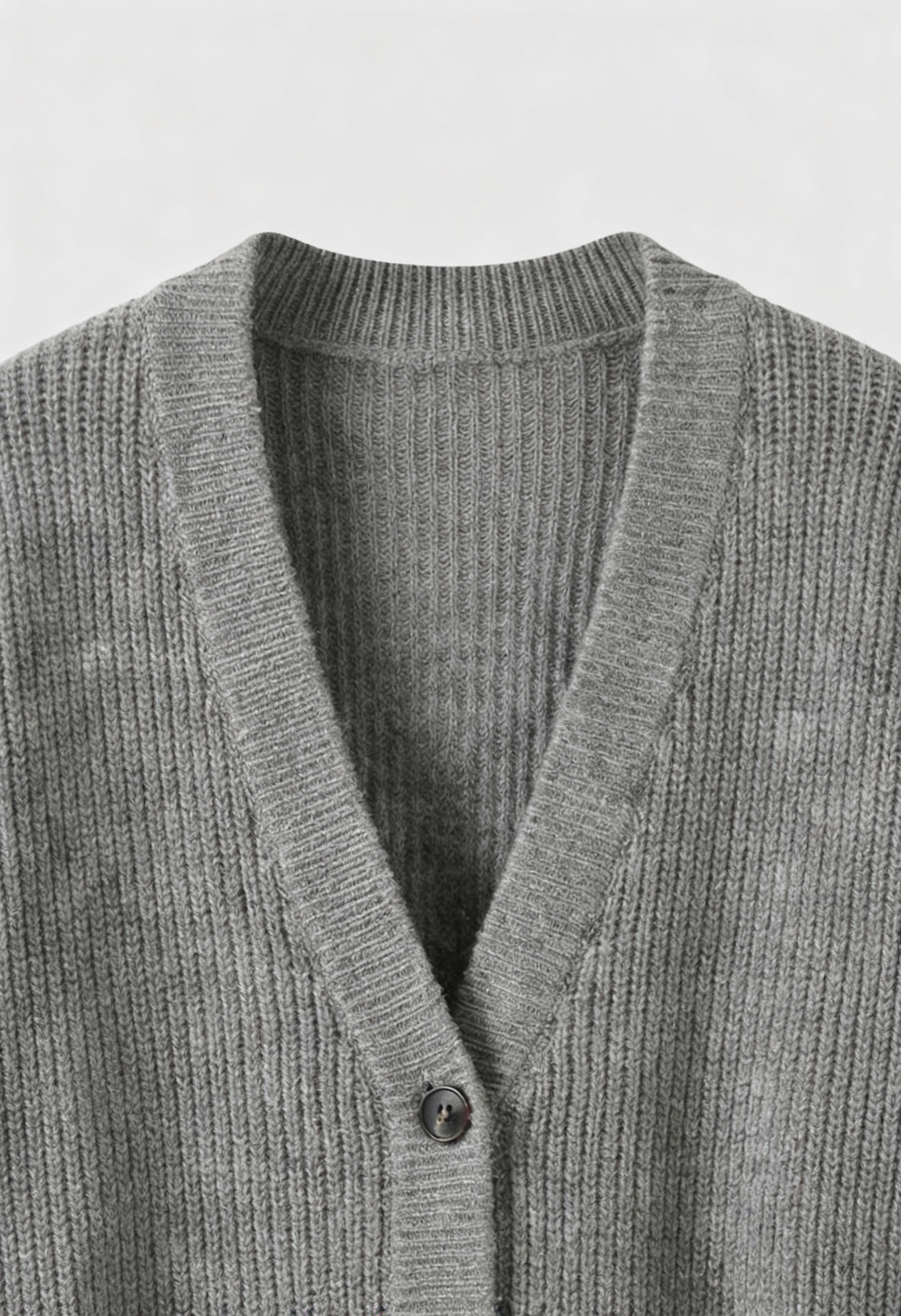 Maison Rib Knit Oversized V-Neck Cardigan | Patch Pockets | Longline