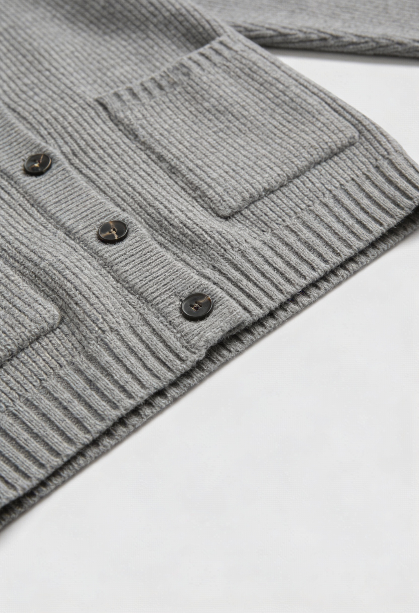 Maison Rib Knit Oversized V-Neck Cardigan | Patch Pockets | Longline
