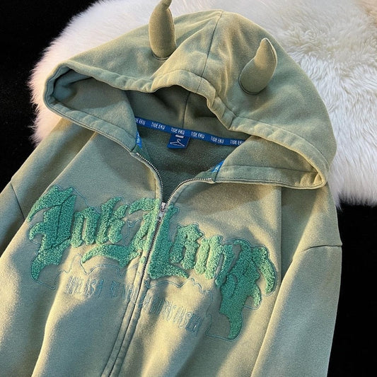 DressBetty - Vintage Angel Embroidery Ears Hoodie