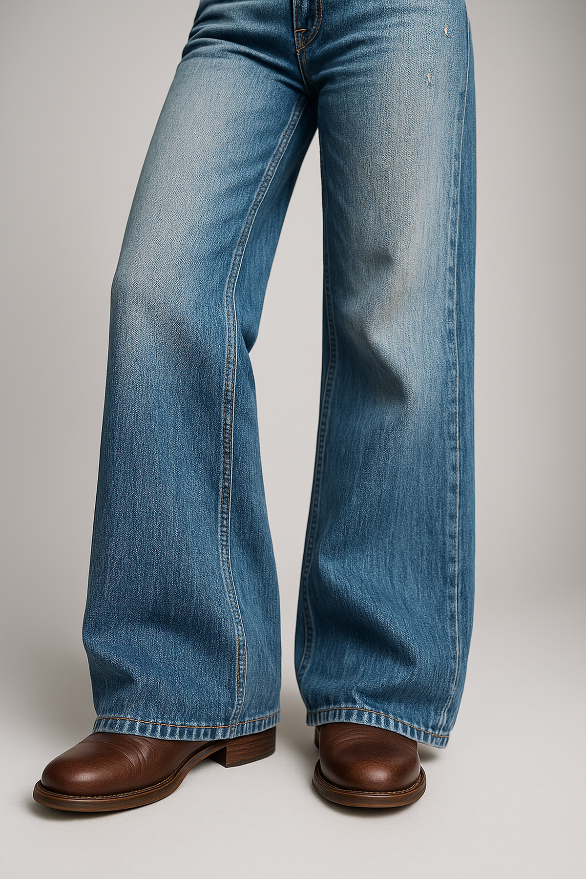 High Waist Wide Leg Denim Jeans | Regular Fit