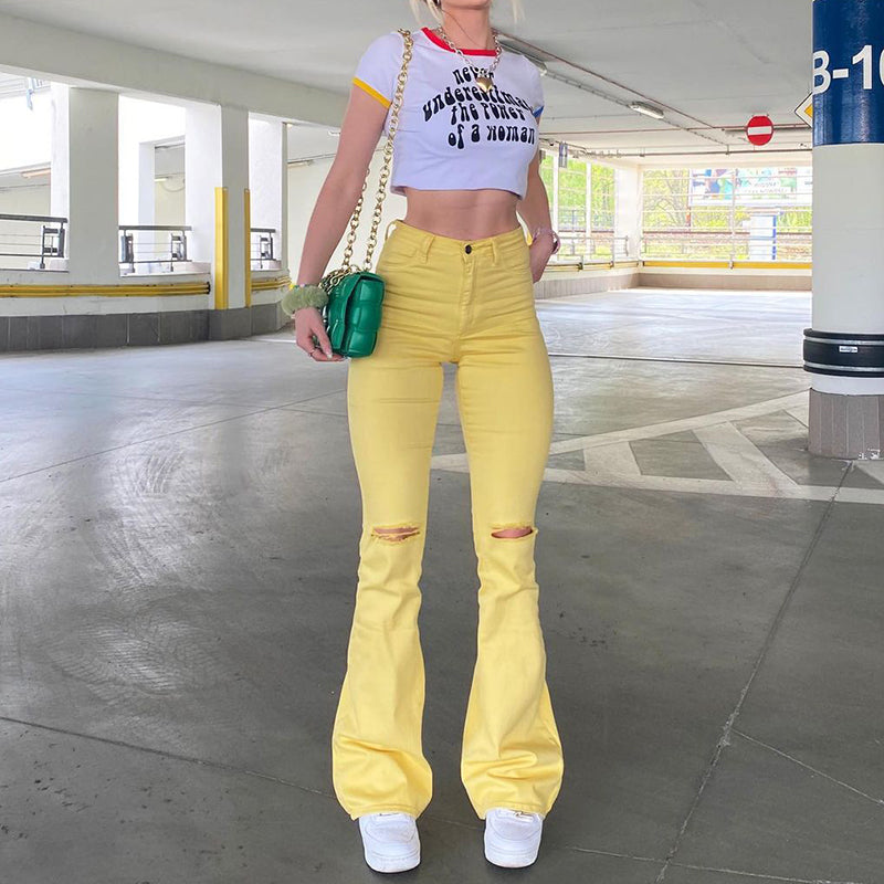 Julia Fashion - Vintage Stripe Jean Streetwear