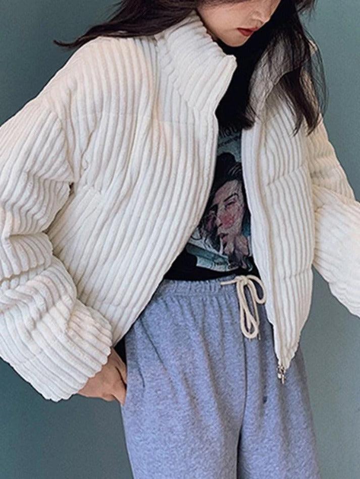 Vintage Zip Up Corduroy Padded Jacket