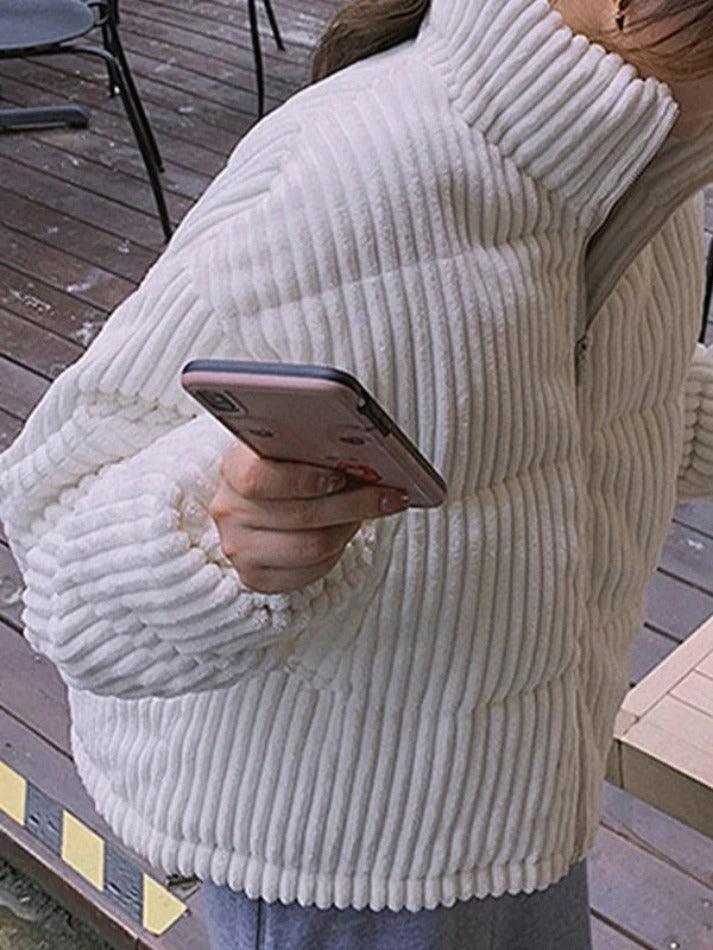 Vintage Zip Up Corduroy Padded Jacket
