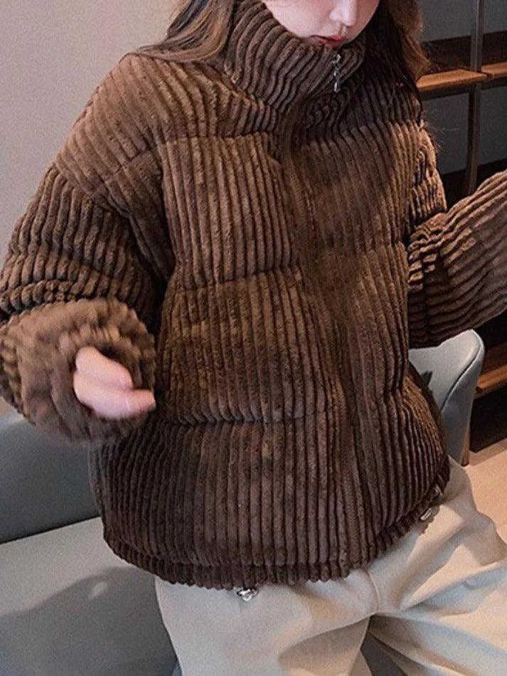 Vintage Zip Up Corduroy Padded Jacket