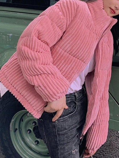 Vintage Zip Up Corduroy Padded Jacket