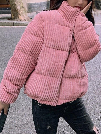 Vintage Zip Up Corduroy Padded Jacket