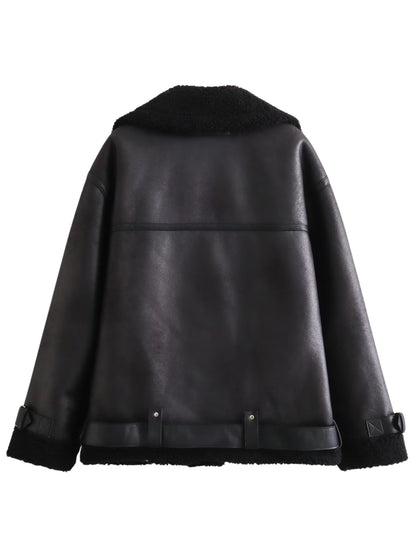 Viviane Faux Leather Oversize Jacket