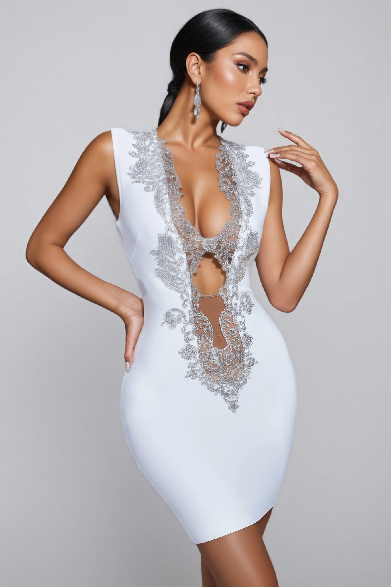 Lush Embellished Mini Cocktail Dress
