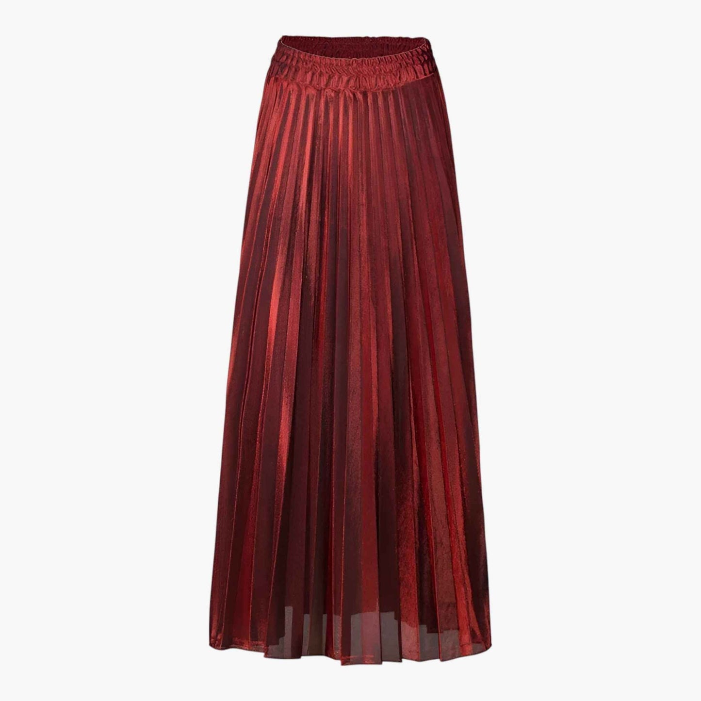 Étoile Pleated Maxi Skirt | High Waist Metallic Finish Fluid Silhouette