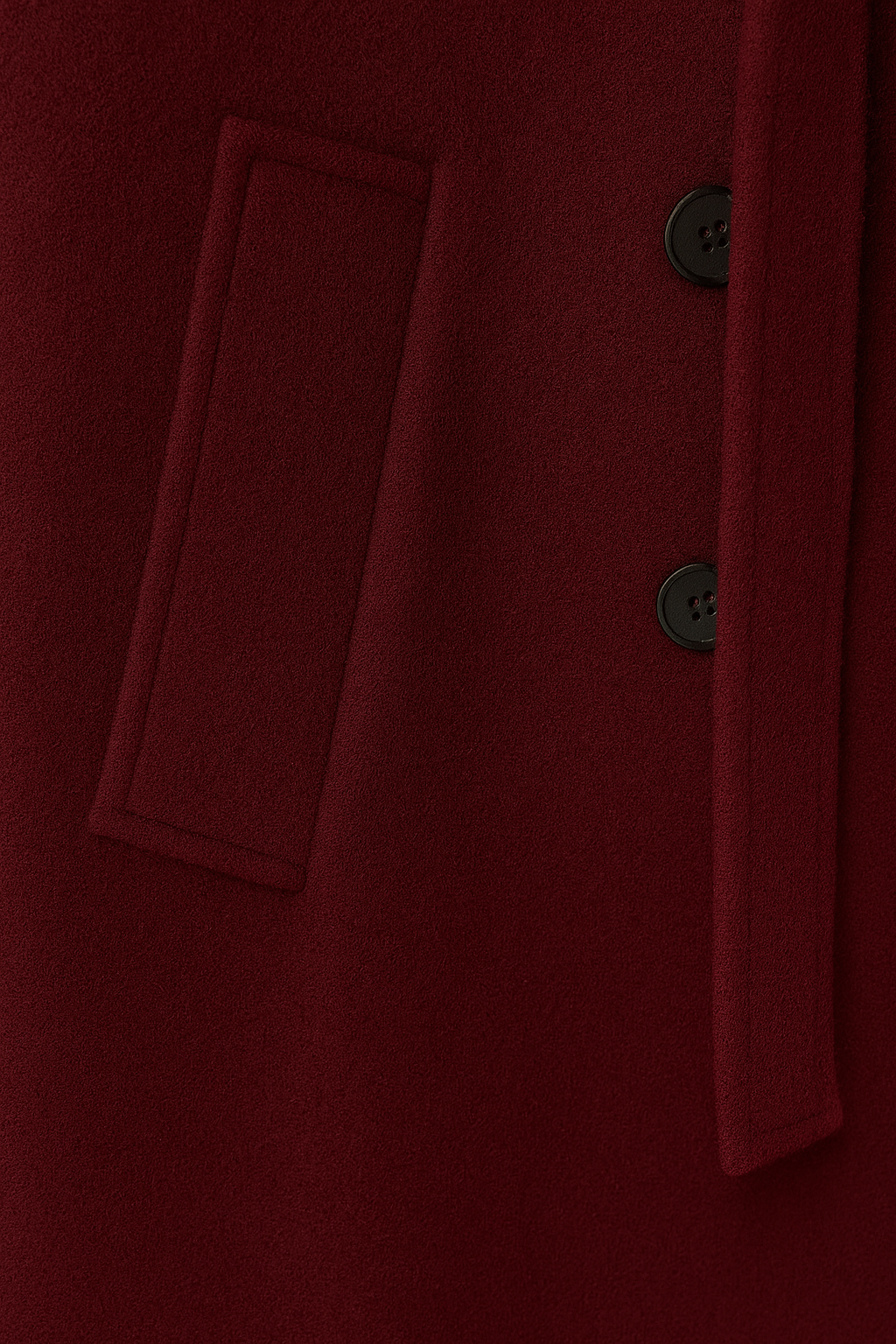 Maison Wool Blend Belted Long Coat | Double Breasted Relaxed Fit