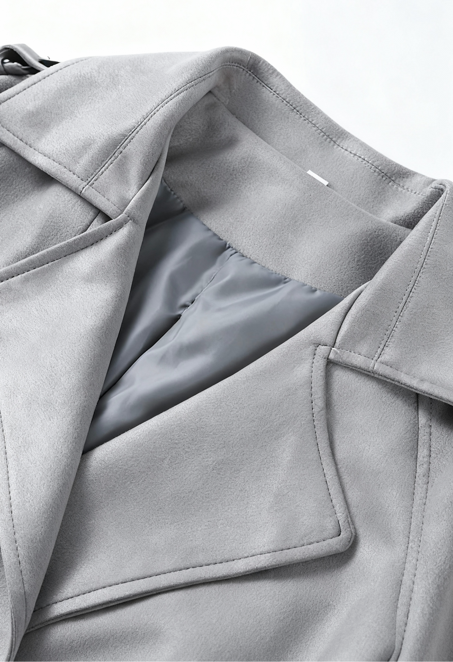 Long Double-Breasted Trench Coat | Wide-Waist Belt