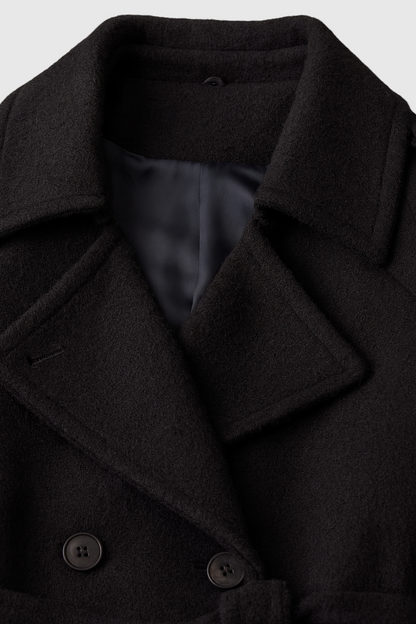 Maison Belted Long Trench Coat | Double Breasted, A-Line Fit