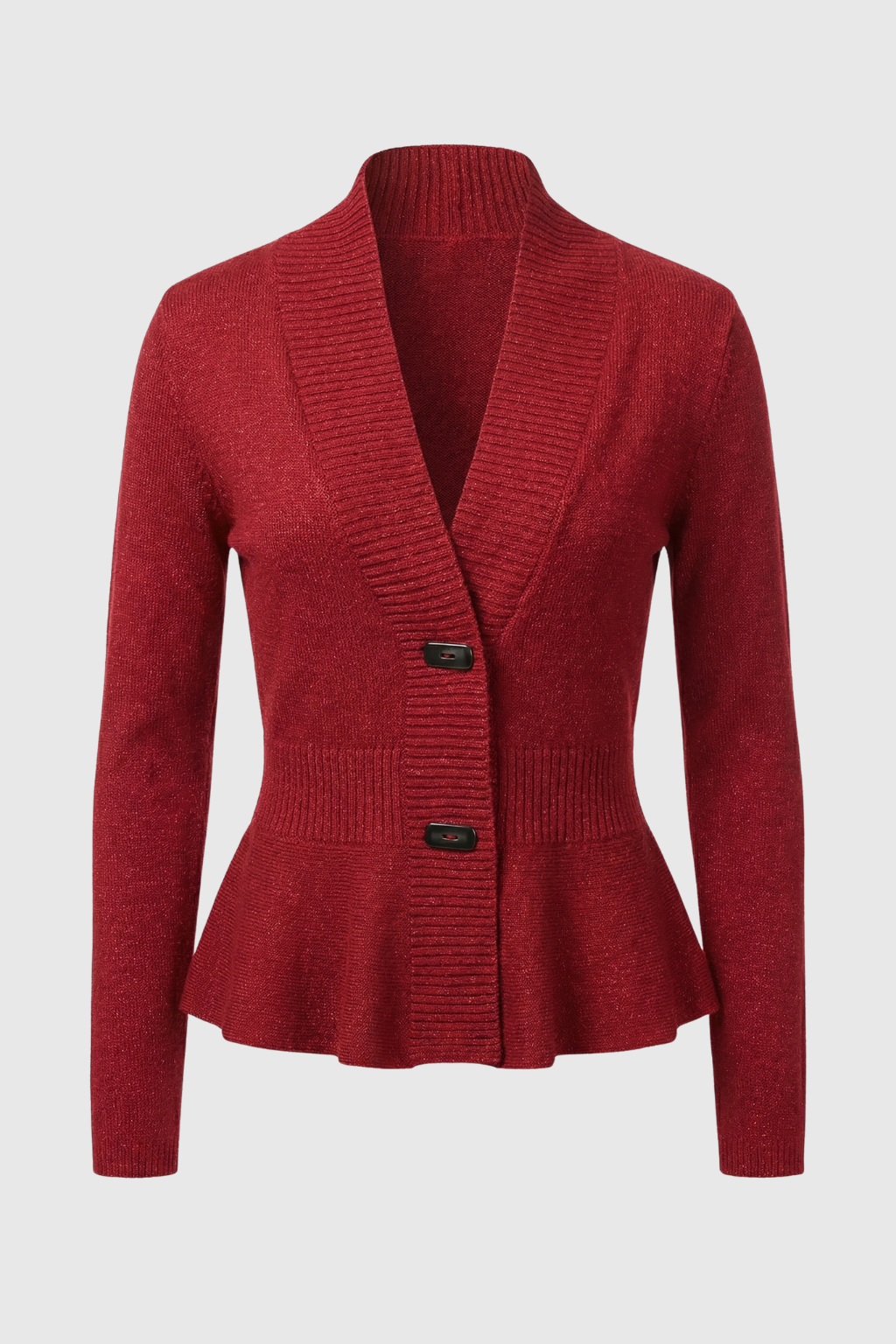 Maison Lightweight Shawl Collar Knit Cardigan | Peplum Hem | Regular Fit