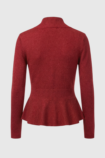 Maison Lightweight Shawl Collar Knit Cardigan | Peplum Hem | Regular Fit