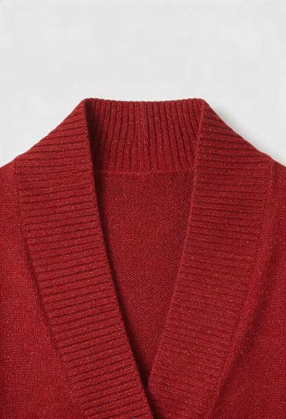 Maison Lightweight Shawl Collar Knit Cardigan | Peplum Hem | Regular Fit
