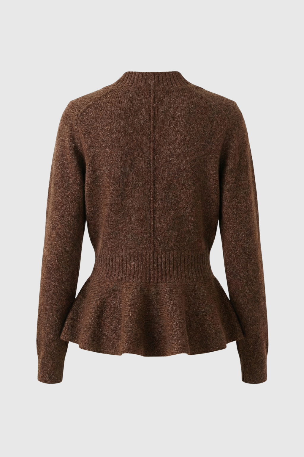 Maison Fine Yarn Shawl Collar Cardigan | Peplum Hem | Regular Fit