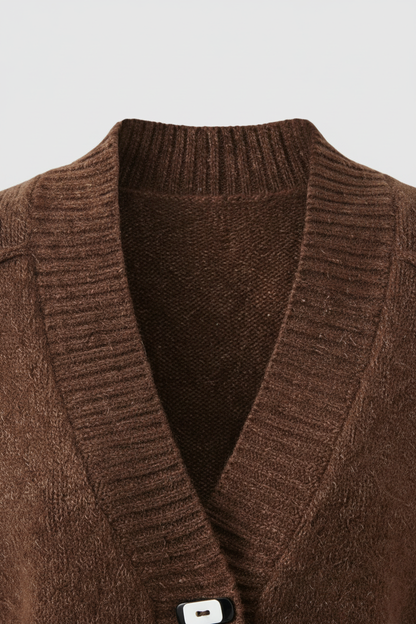 Maison Fine Yarn Shawl Collar Cardigan | Peplum Hem | Regular Fit