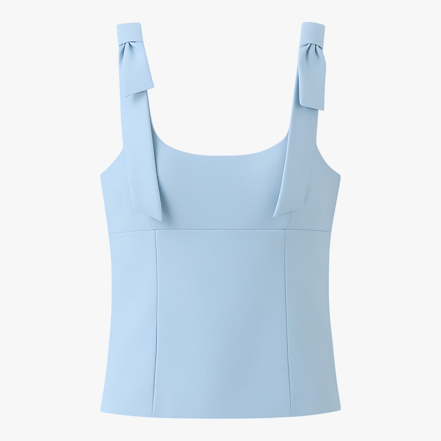 Maison Structured Cami Top | Square Neck Bow Detail Slim Fit