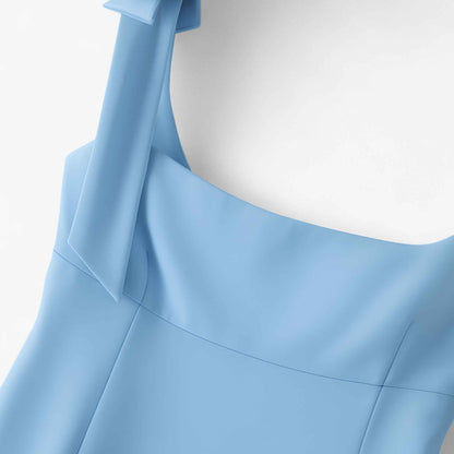 Maison Structured Cami Top | Square Neck Bow Detail Slim Fit