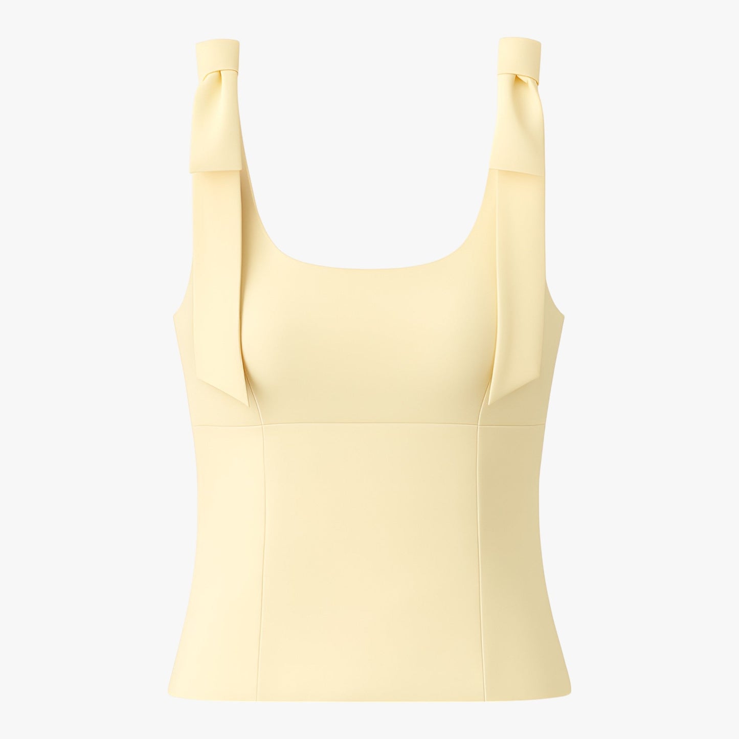 Maison Structured Cami Top | Square Neck Bow Detail Slim Fit