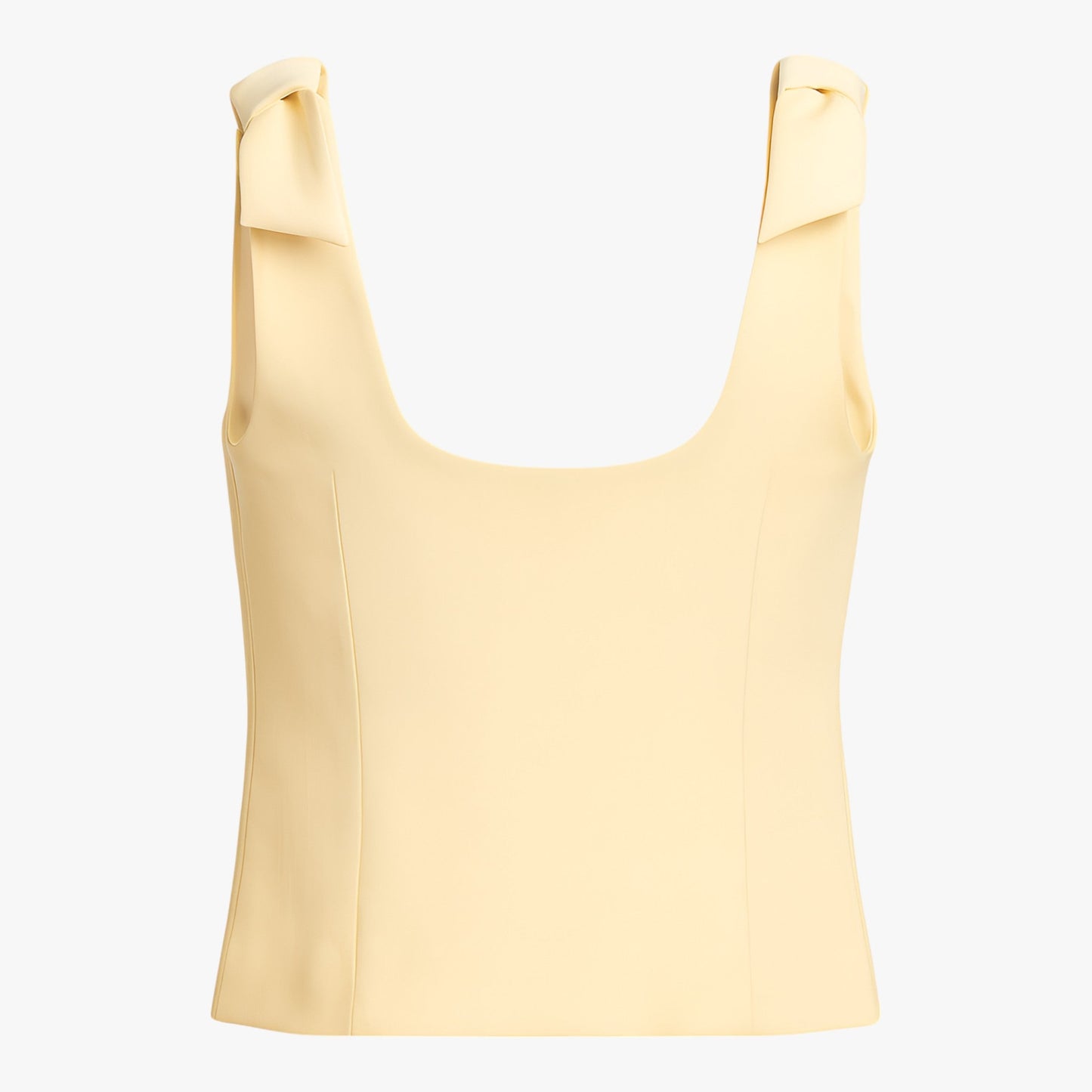 Maison Structured Cami Top | Square Neck Bow Detail Slim Fit