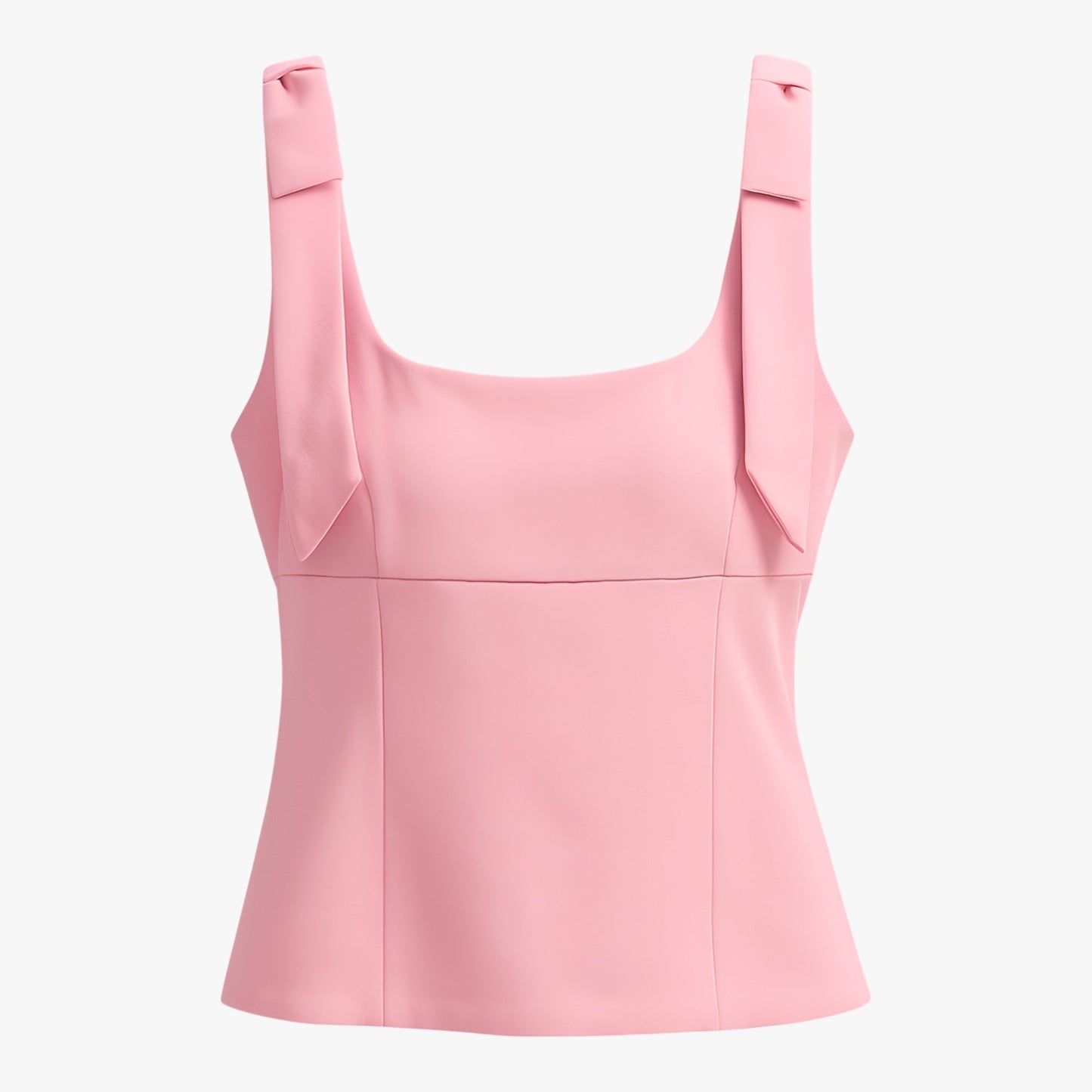 Maison Structured Cami Top | Square Neck Bow Detail Slim Fit