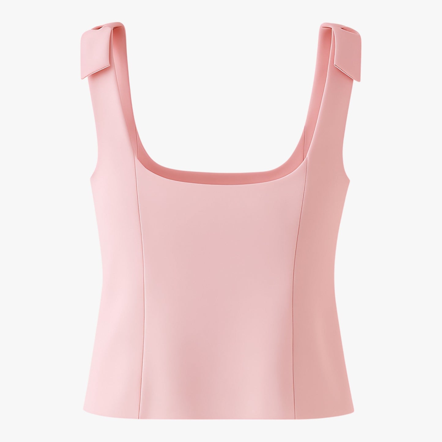 Maison Structured Cami Top | Square Neck Bow Detail Slim Fit