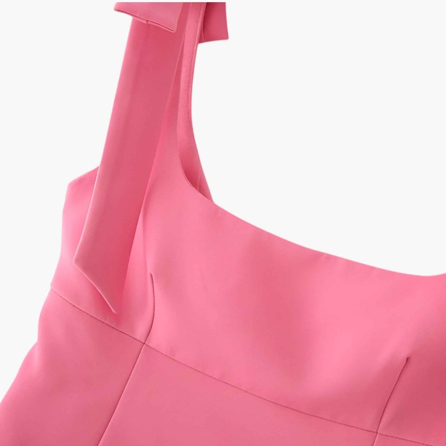 Maison Structured Cami Top | Square Neck Bow Detail Slim Fit