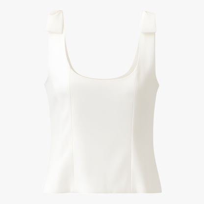 Maison Sleeveless Cami Top | Square Neck Structured Slim Fit
