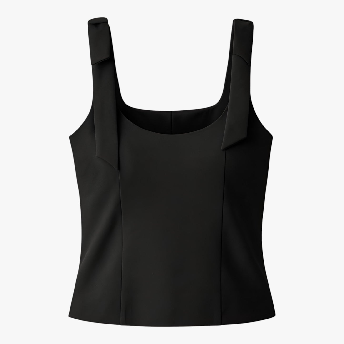 Maison Structured Cami Top | Square Neck Bow Detail Slim Fit Tank