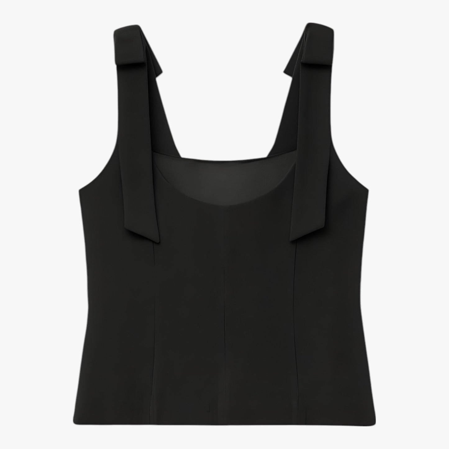 Maison Structured Cami Top | Square Neck Bow Detail Slim Fit Tank