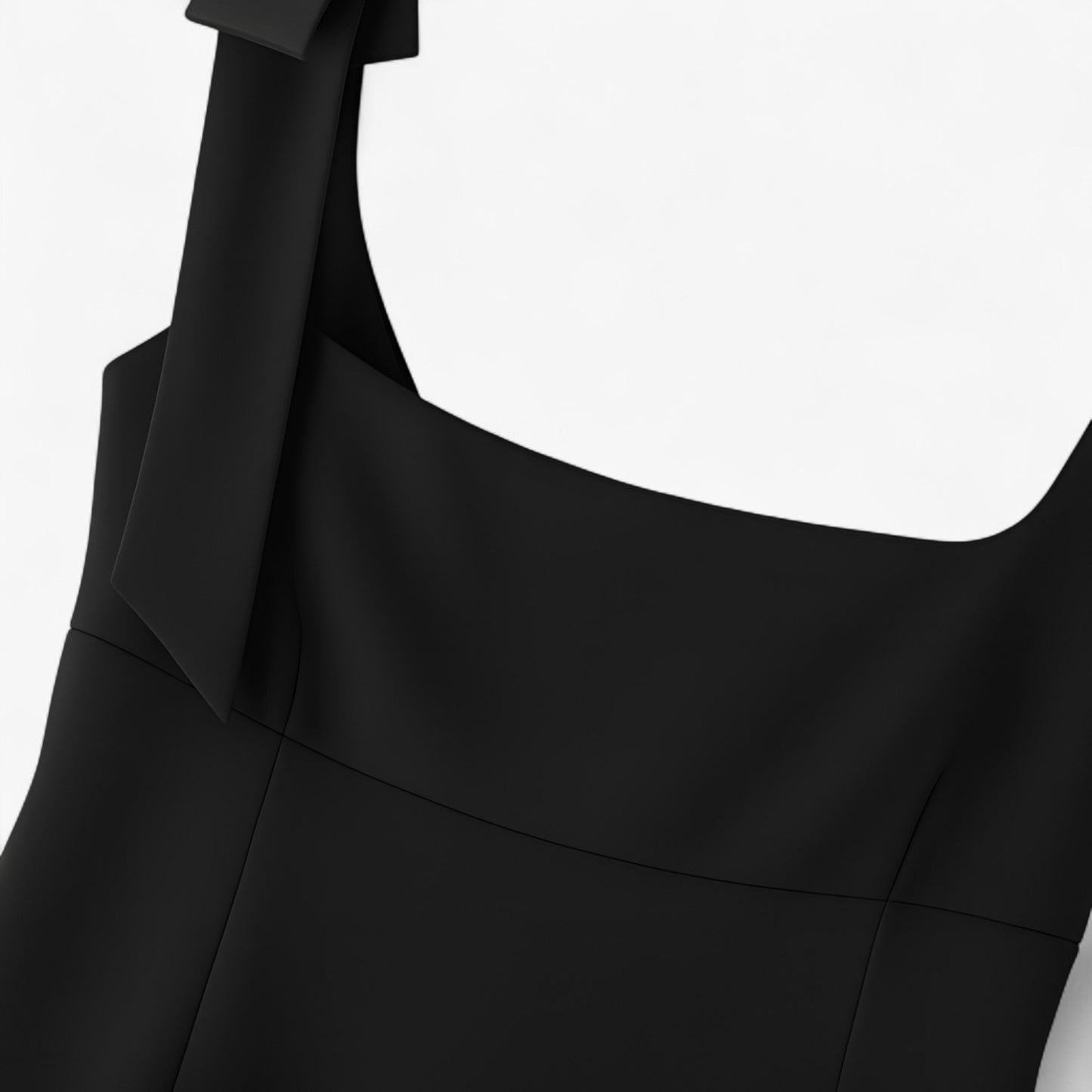 Maison Structured Cami Top | Square Neck Bow Detail Slim Fit Tank