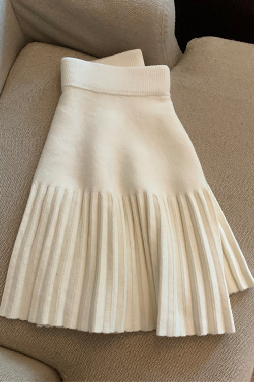 Elastic Waist Pleated Miniskirt