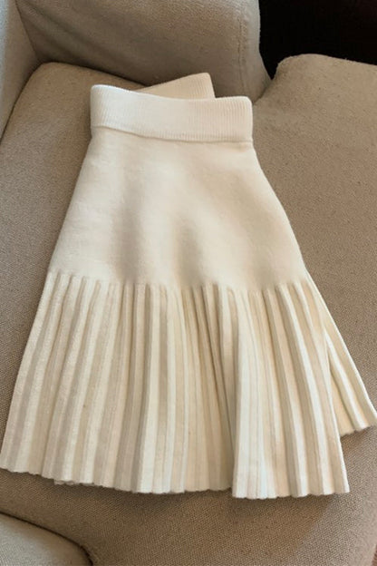 Elastic Waist Pleated Miniskirt