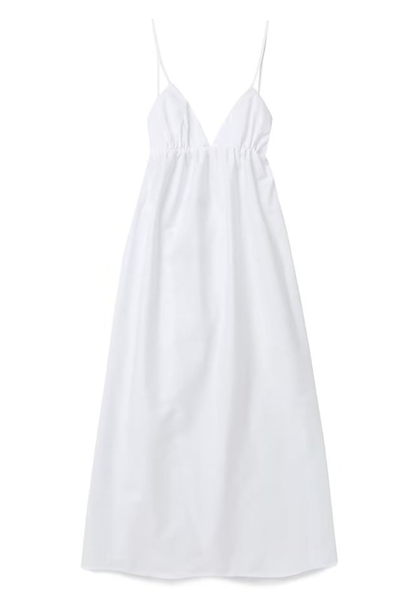 Scoop Back Spaghetti Strap Gathered Waist Backless Midi Dress