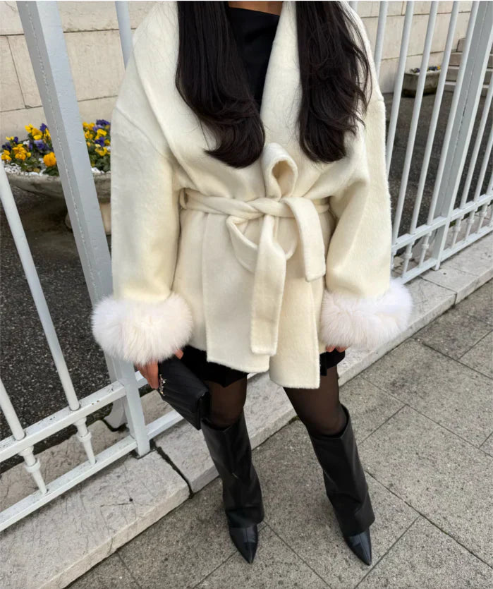 Luciana Belted Fur Coat