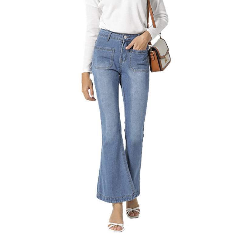 Julia Fashion - Women's Jeans  Spring Casual Wide Leg Denim Trousers