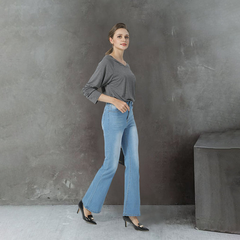 Julia Fashion - Women's Jeans High Waist Flare Jeans