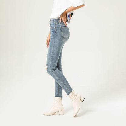 Julia Fashion - Women's Jeans High Waist Slim Fit Ripped Denim Pants