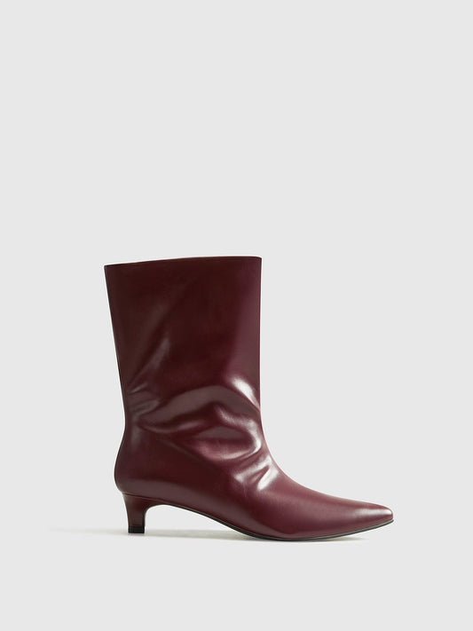 Women Ankle Boots Burgundy