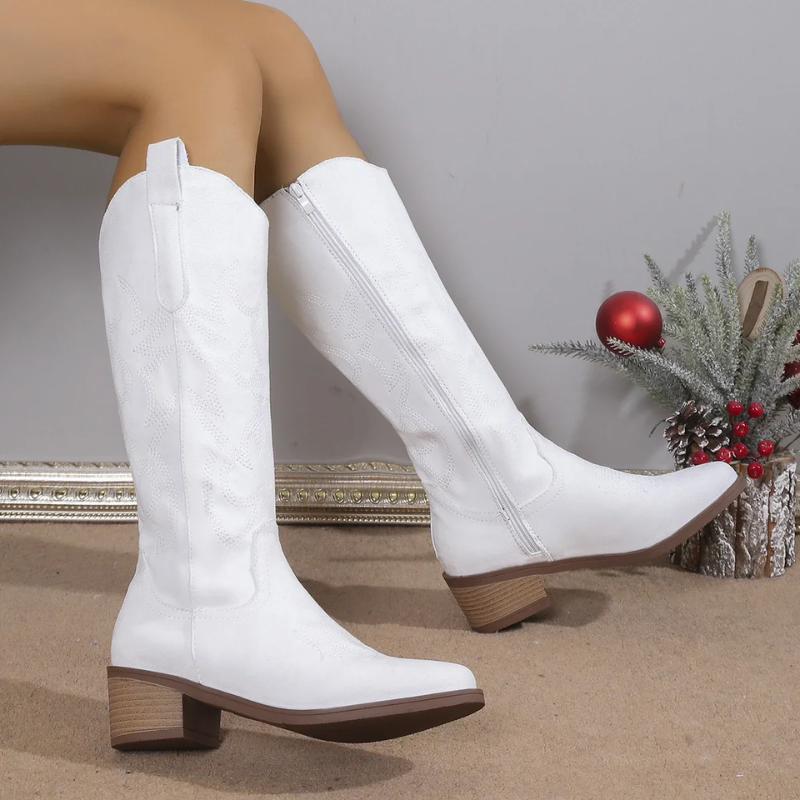 Women Cowboy Boots Denim