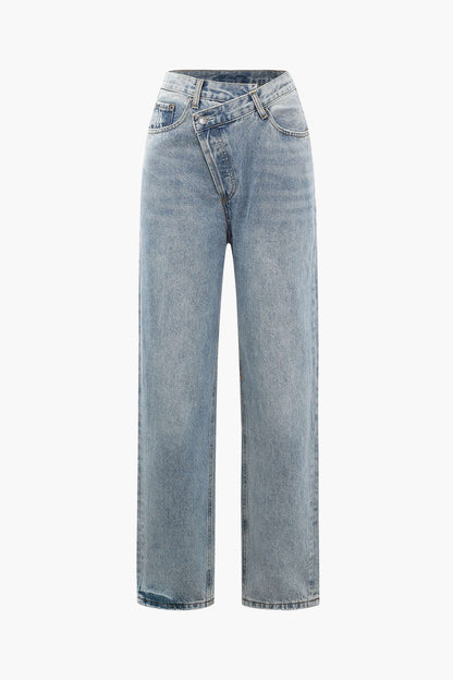 Women'S Jeans With Asymmetrical Waist