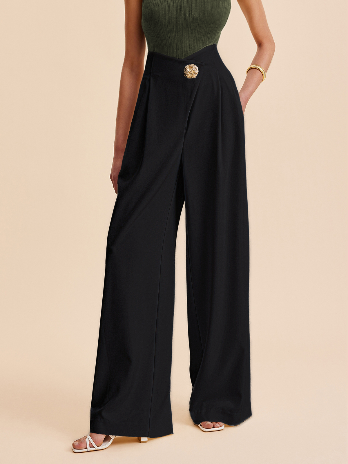 Women Wide Trousers High Waist