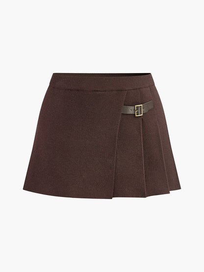 Women's Black Mini Skirt With Buckle