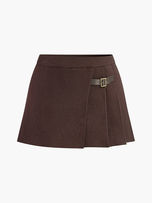 Women's Black Mini Skirt With Buckle