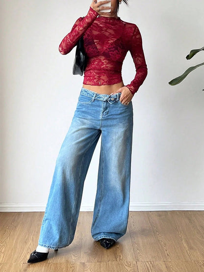 Women's Blouse - Cut Lace Fitted Design
