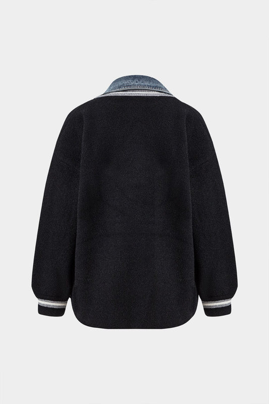 Women's Cardigan Denim Knit Hybrid